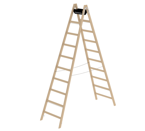 Sprossen-Stehleiter Holz, 2x10 Sprossen | © MUNK GmbH