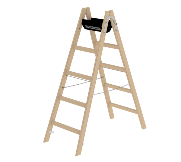 Sprossen-Stehleiter Holz, 2x5 Sprossen | © MUNK GmbH