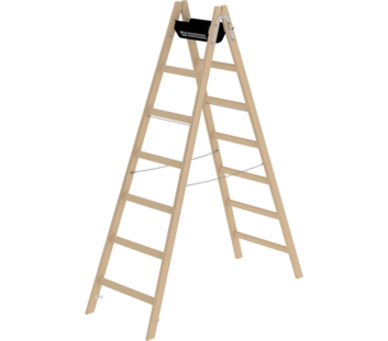 Sprossen-Stehleiter Holz, 2x7 Sprossen | © MUNK GmbH