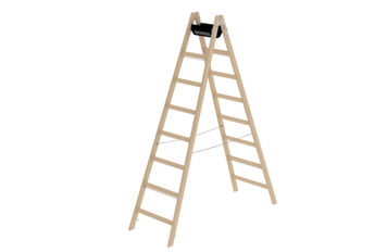 Sprossen-Stehleiter Holz, 2x8 Sprossen | © MUNK GmbH