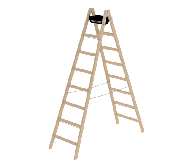 Double-sided rung ladder, wood, 2x8 rungs | © MUNK GmbH