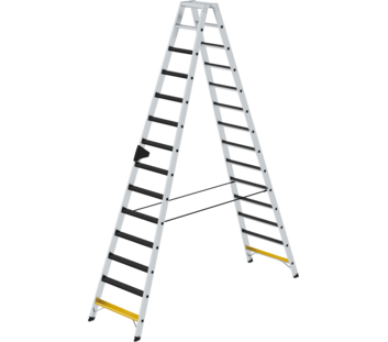 Stufen-Stehleiter beidseitig begehbar mit clip-step R 13 | © MUNK GmbH Stehl. beids.  m. clip-step R 13, 2x14 St. | © MUNK GmbH