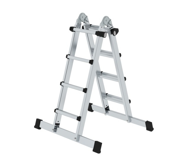 Teleskopleiter 4-teilig mit Traverse, 4x4 Sprossen | © MUNK GmbH