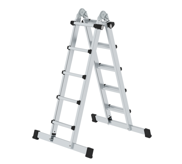 Teleskopleiter 4-teilig mit Traverse, 4x5 Sprossen | © MUNK GmbH