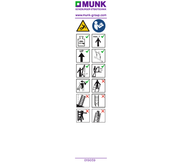 Aufkleber mit Benutzerhinweisen | © MUNK GmbH