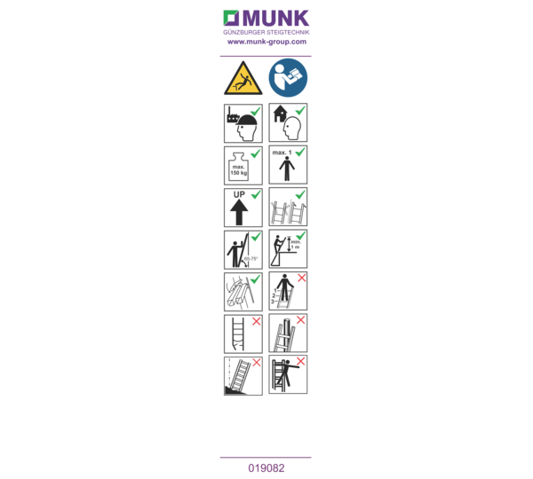 Autocollants avec consignes d'utilisation | © MUNK GmbH