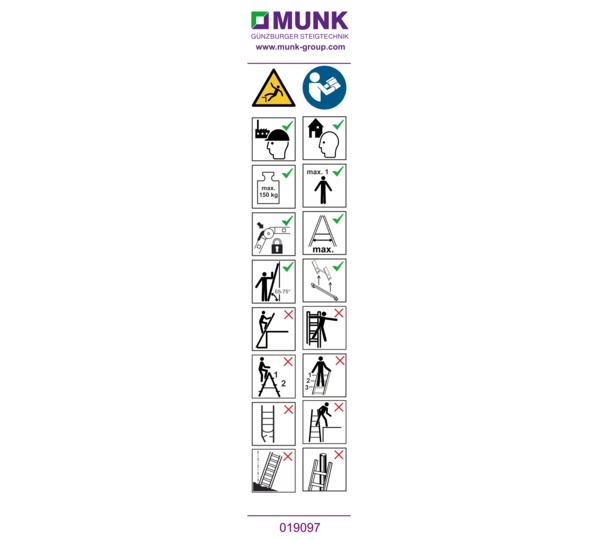Aufkleber mit Benutzerhinweisen | © MUNK GmbH