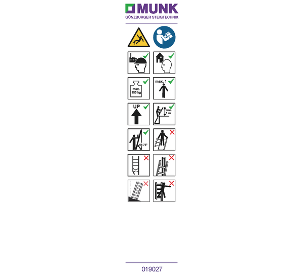 Aufkleber mit Benutzerhinweisen | © MUNK GmbH