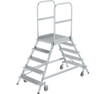 Plat.stairs,2-sid.acc. spr-load.cast. gr. alu,5 st | © MUNK GmbH