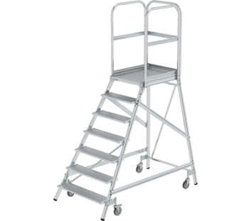 Plat.stairs,1-sid.acc. spr-load.cast. gr. alu,7 st | © MUNK GmbH