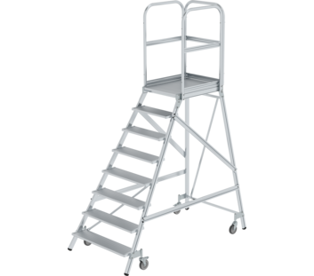 Plat.stairs,1-sid.acc. spr-load.cast. gr. alu,8 st | © MUNK GmbH