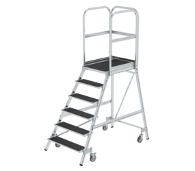 Podesttreppe eins. begehbar mit Federrollen Korundbeschichtung R 13 | © MUNK GmbH Podesttr. eins.  m. Federr. Korund-B. R 13, 6 St. | © MUNK GmbH