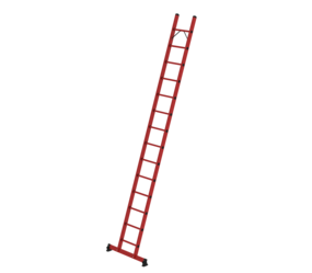 Sprossen-Anlegeleiter GFK mit nivello® Traverse 14 Stufen | © MUNK GmbH