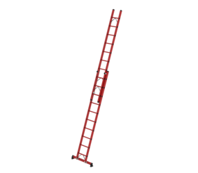 Sprossen-Schiebeleiter 2-teilig GFK mit nivello® Traverse 2x10 Sprossen | © MUNK GmbH