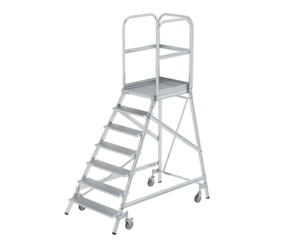 Plat.stairs,1-sid.acc. spr-load.cast. gr. alu,7 st | © MUNK GmbH