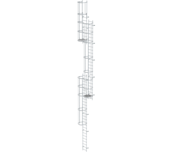 Mult-fl.vert. ladder w.back prot, br. alu 14.36 m | © MUNK GmbH