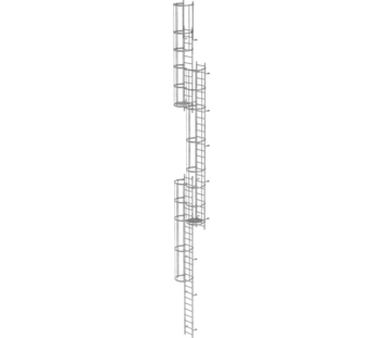 Mult-fl.vert. ladder w.back prot, gal.stl. 15.20 m | © MUNK GmbH