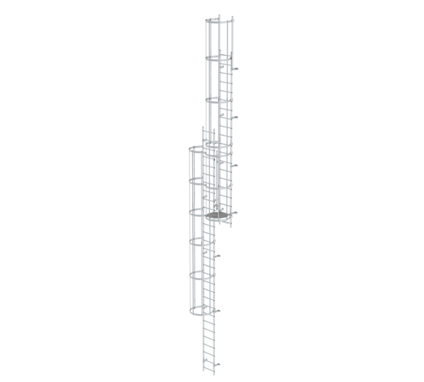 Mult-fl.vert. ladder w.back prot, br. alu 12.12 m | © MUNK GmbH