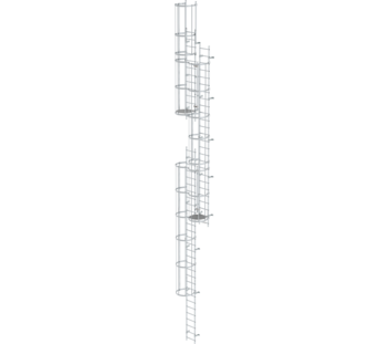 Mult-fl.vert. ladder w.back prot, br. alu 14.36 m | © MUNK GmbH