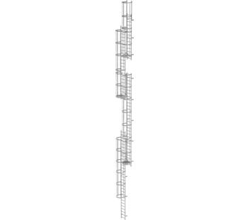 Mult-fl.vert. ladder w.back prot, gal.stl. 19.96 m | © MUNK GmbH