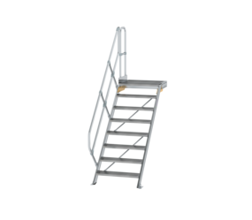 Stairs w. plat. 45° st. wid. 800 mm, 8 st, gr.al | © MUNK GmbH