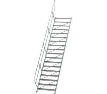 Stairs 45° step width 1,000 mm, 18 steps, gr. alu | © MUNK GmbH