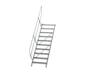 Stairs 45° step width 800 mm, 10 steps, gr. alu | © MUNK GmbH