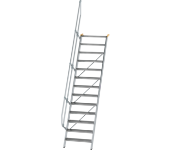 Stairs 60° step width 800 mm, 13 steps, gr. alu | © MUNK GmbH