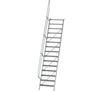 Stairs 60° step width 800 mm, 15 steps, gr. alu | © MUNK GmbH
