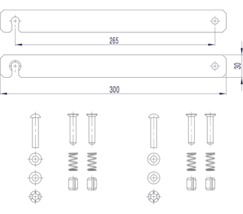 Line drawing: Rigid connection (spare part 800129) | © MUNK GmbH