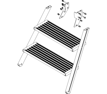 Illustration : montée d'un escalier à plate-forme, face avant | © MUNK GmbH