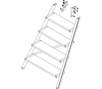 Zeichnung: Aufstieg einer Podesttreppe, Vorderseite | © MUNK GmbH