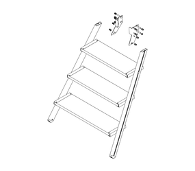 Zeichnung: Aufstieg einer Podesttreppe, Vorderseite | © MUNK GmbH