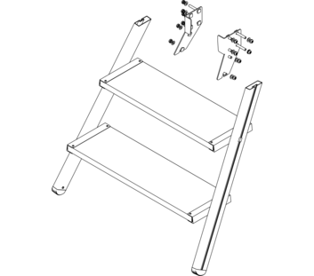 Zeichnung: Aufstieg einer Podesttreppe, Vorderseite | © MUNK GmbH