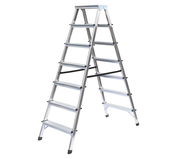 Household ladder, double-sided access, 2x7 steps | © MUNK GmbH