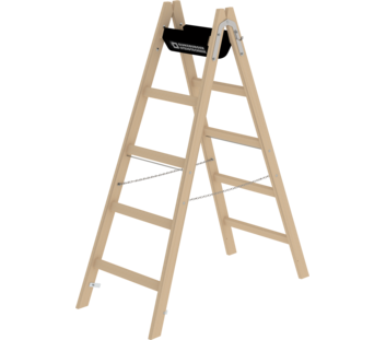 Double-sided rung ladder, wood, 2x5 rungs | © MUNK GmbH