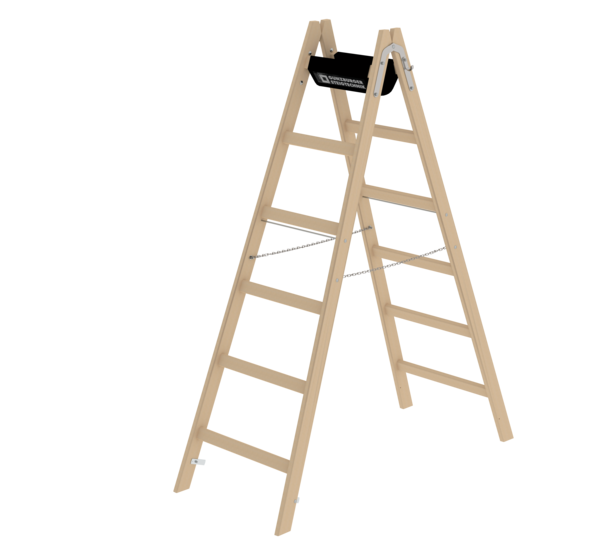 Sprossen-Stehleiter Holz, 2x6 Sprossen | © MUNK GmbH