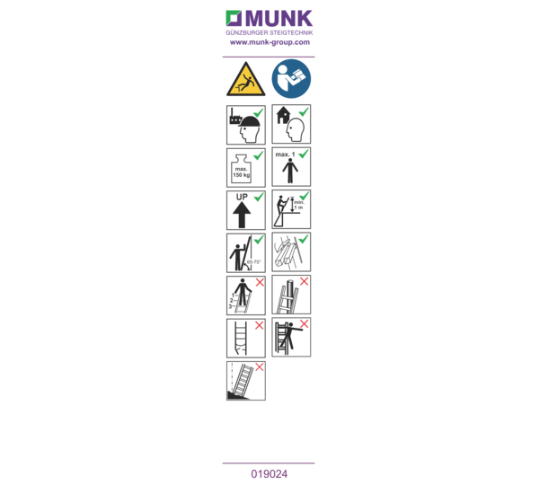 Autocollants avec consignes d'utilisation | © MUNK GmbH