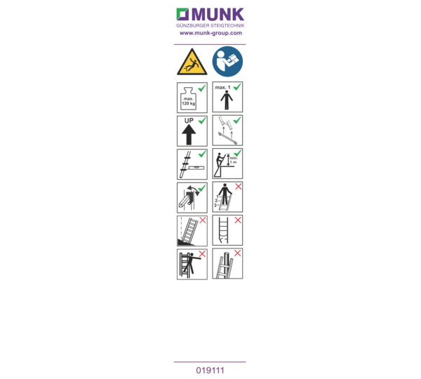 Autocollants avec consignes d'utilisation | © MUNK GmbH