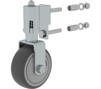 Spring-loaded castor for shelf ladder, left | © MUNK GmbH