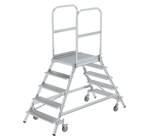 Plat.stairs,2-sid.acc. spr-load.cast. gr. alu,5 st | © MUNK GmbH