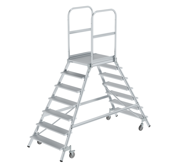 Plat.stairs,2-sid.acc. spr-load.cast. gr. alu,7 st | © MUNK GmbH