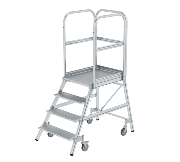 Plat.stairs,1-sid.acc. spr-load.cast. gr. alu,4 st | © MUNK GmbH