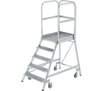 Plat.stairs,1-sid.acc. spr-load.cast. gr. alu,5 st | © MUNK GmbH
