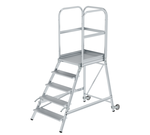 Plat.stairs, 1-sid.acc.w cast/handle gr.alum 5 st | © MUNK GmbH