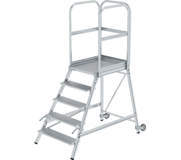 Plat.stairs, 1-sid.acc.w cast/handle gr.alum 5 st | © MUNK GmbH