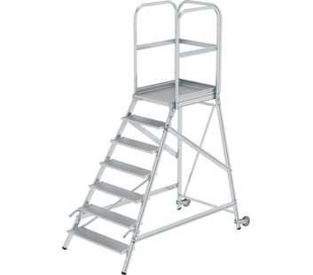 Plat.stairs, 1-sid.acc.w cast/handle gr.alum 7 st | © MUNK GmbH