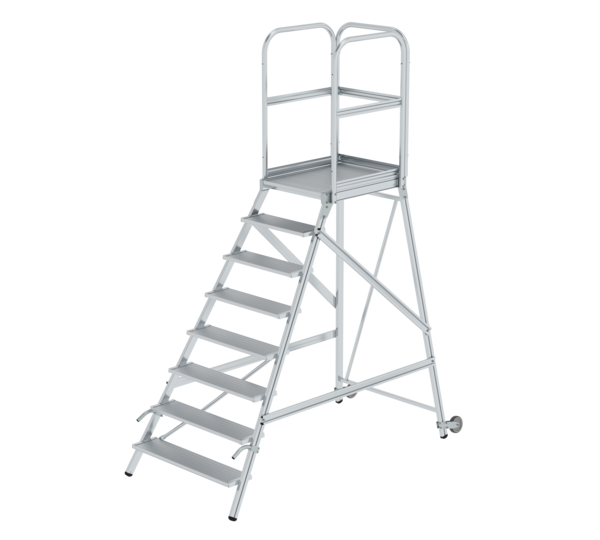 Plat.stairs, 1-sid.acc.w cast/handle gr.alum 8 st | © MUNK GmbH