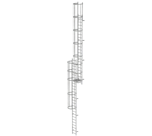 Mult-fl.vert. ladder w.back prot, gal.stl. 12.96 m | © MUNK GmbH