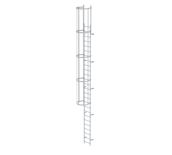 Sing-fl.vert. ladder w.back prot, anod.alu 8.48 m | © MUNK GmbH